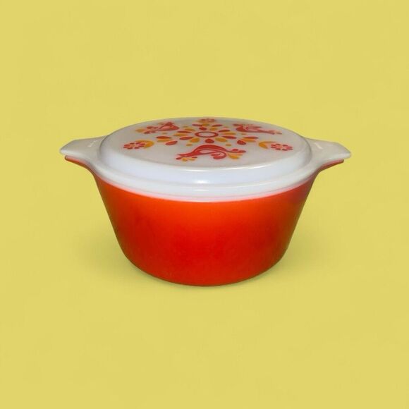 Vintage Red PYREX 474-B Friendship Casserole Dish 1-1/2 qt w/ Red Bird Lid - Picture 1 of 16